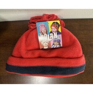 Nolan toddler girls size 2T - 4T red polyester pompom hat  with ear cover